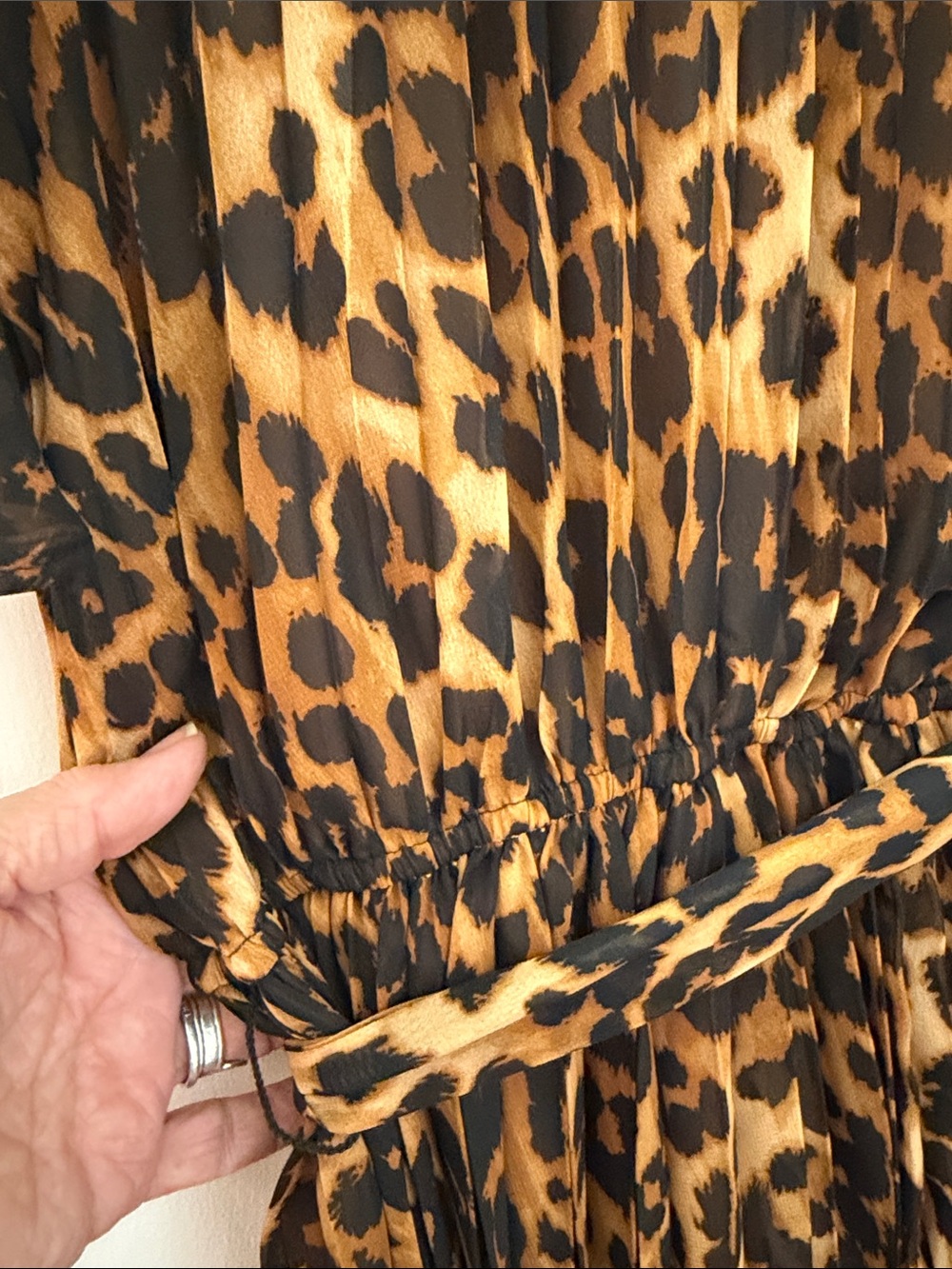 Sam Edelman Leopard Print Midi Dress in Black & Tan, size 12. - Picture 8 of 8